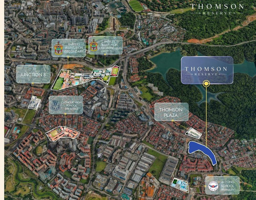 Schools within the Thomson Reserve catchment, including Ai Tong School within 1km